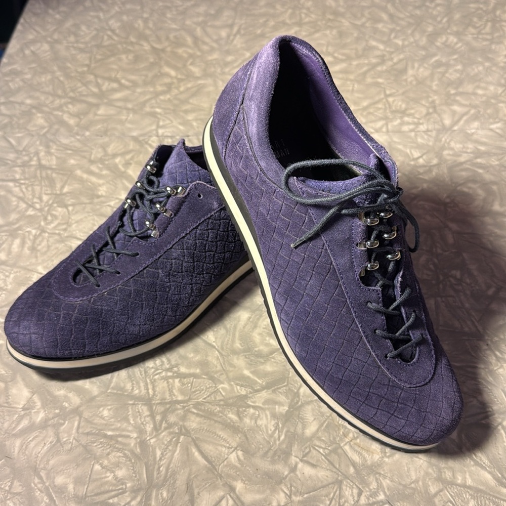 Stuart Weitzman Woven Leather Oxford Sneakers - Size 8 - Picture 8 of 8